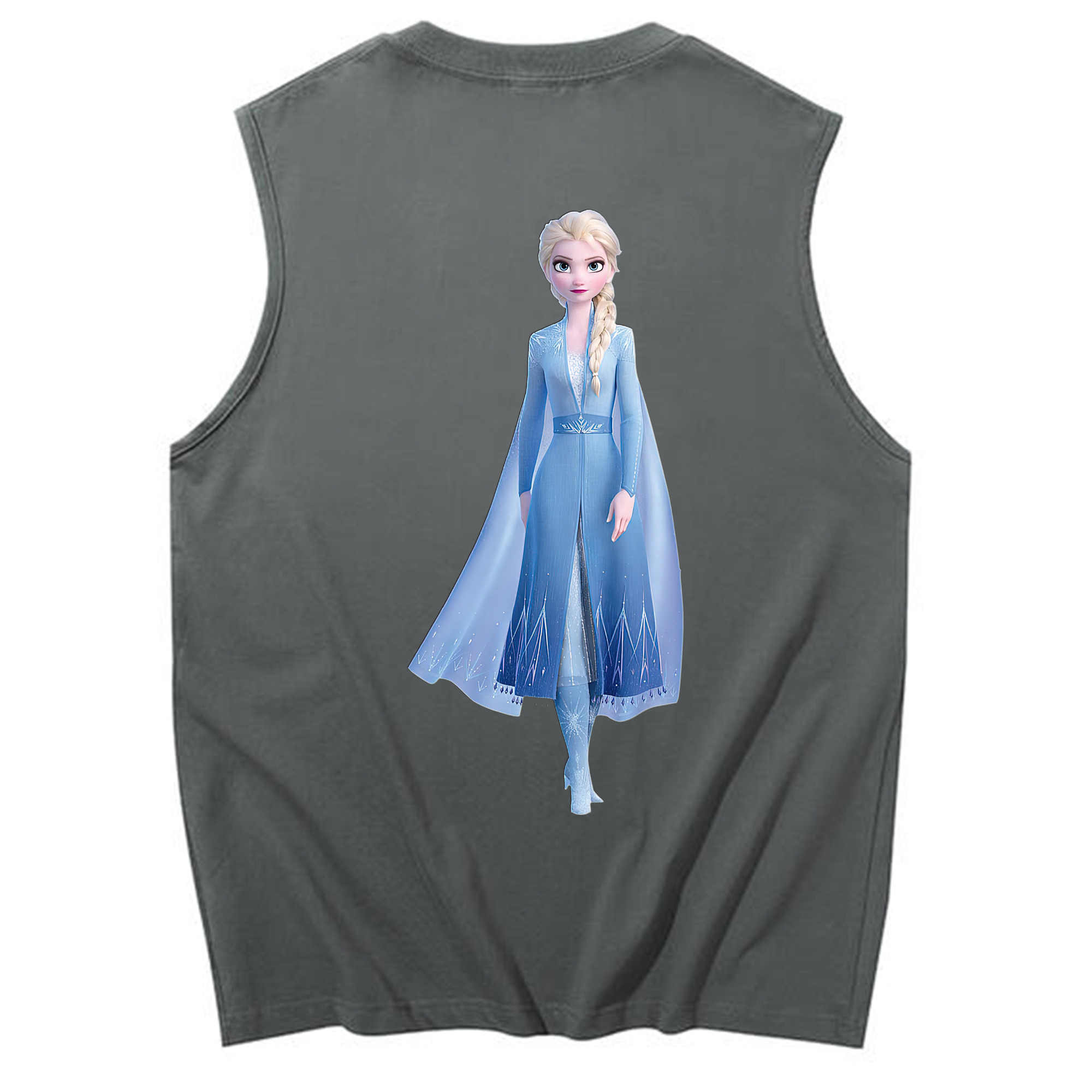 （画像用） アナと雪の女王 アンナ エルサ Frozen Anna Elsa コットン100％タンクトップ（背面プリント）